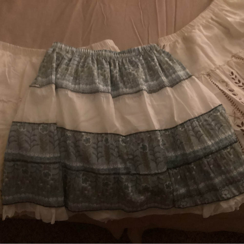 3 skirts for $10
3 Cream Bubble Mini Skirt with Pleated Tiers